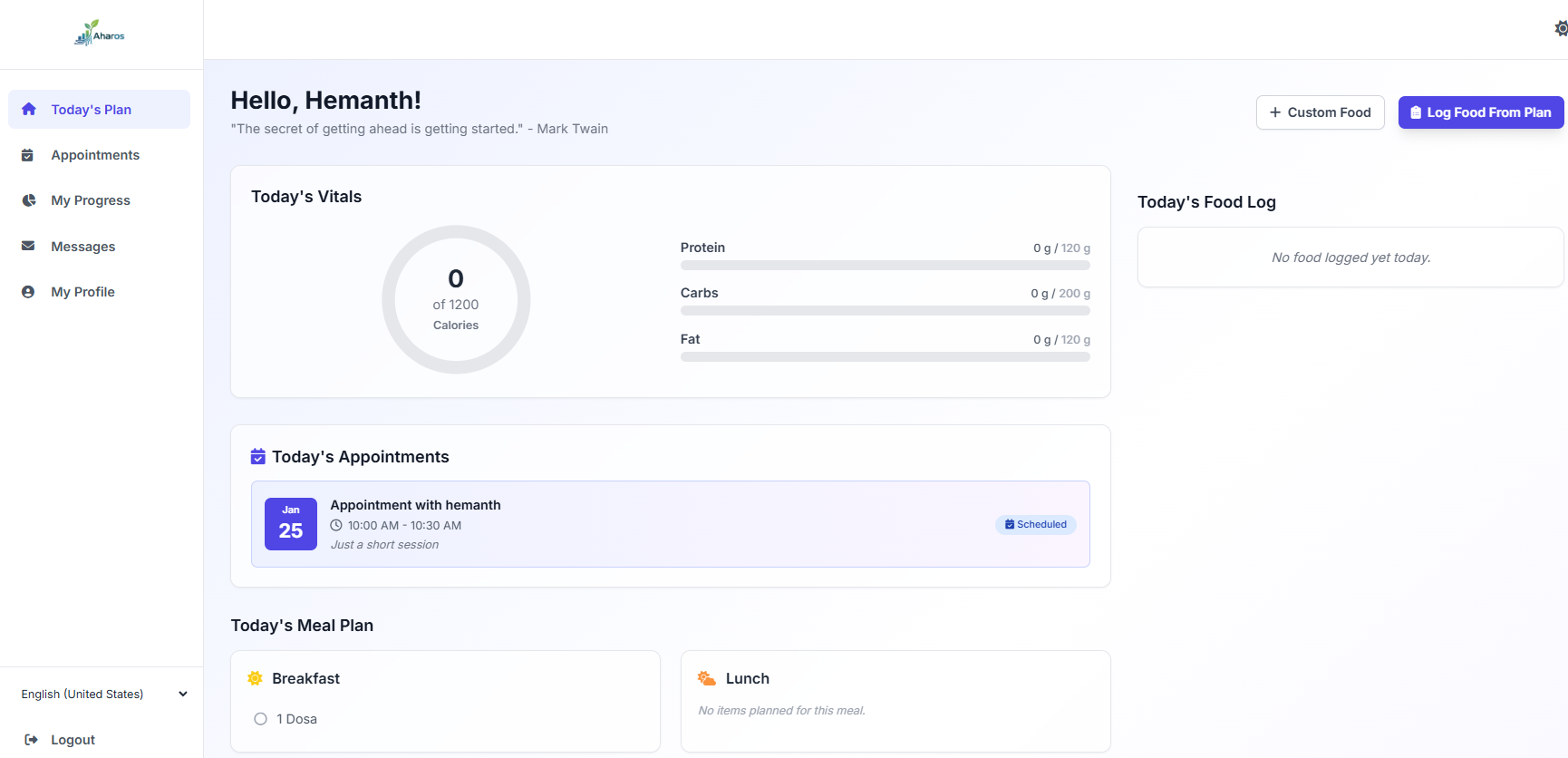 Client Mobile Dashboard